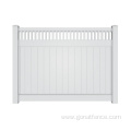 White PVC privacy fence panel with closed picket